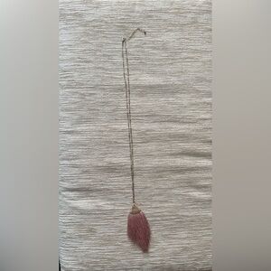 Noonday Long Tassel Pendant Necklace Gold And Pink